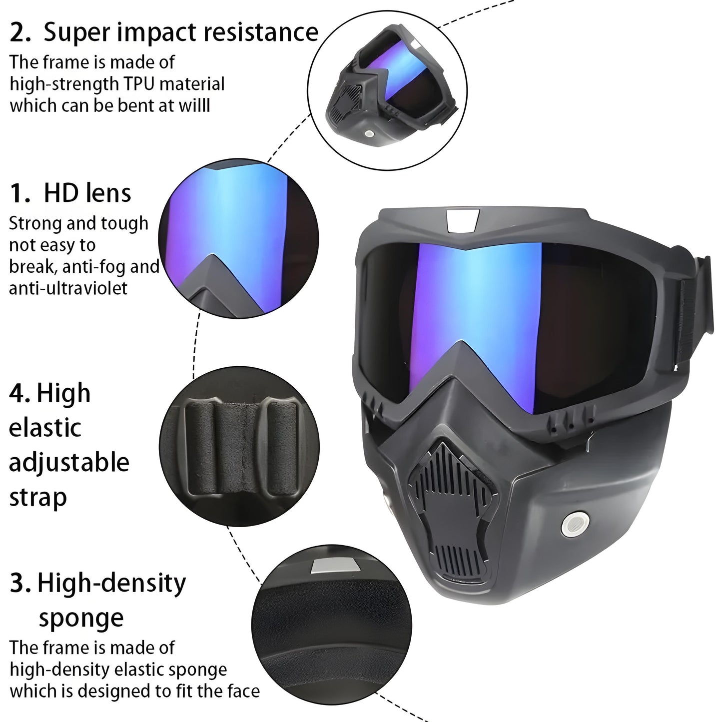 Motorcycle Protective Goggles Bike Face Mask